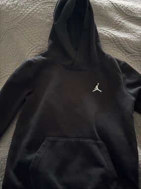 Jordan Black Hoodie with White Jumpman Chest Logo